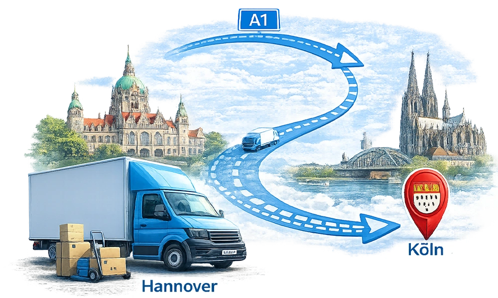 Umzug Hannover nach Köln